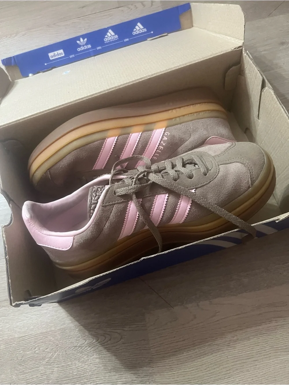 Adidas Gazelle Women’s Taupe & Pink Suede Sneakers